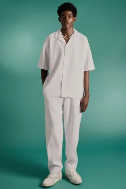 boohooMAN Oversized Short Sleeve Pleated Shirt & Straight Trouser | UK| Sets & Co-Ords