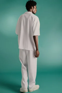 boohooMAN Oversized Short Sleeve Pleated Shirt & Straight Trouser | UK| Sets & Co-Ords