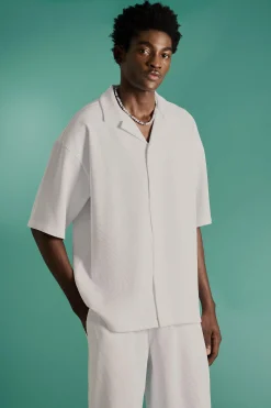 boohooMAN Oversized Short Sleeve Pleated Shirt & Straight Trouser | UK| Sets & Co-Ords