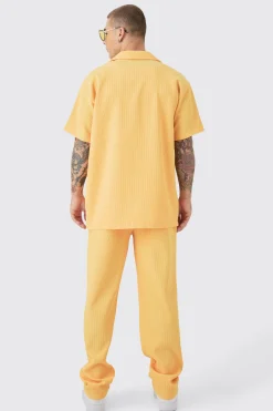 boohooMAN Oversized Short Sleeve Pleated Shirt & Straight Trouser Set | UK| Sets & Co-Ords