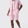 boohooMAN Oversized Short Sleeve Pleated Shirt And Short Set | UK| Sets & Co-Ords