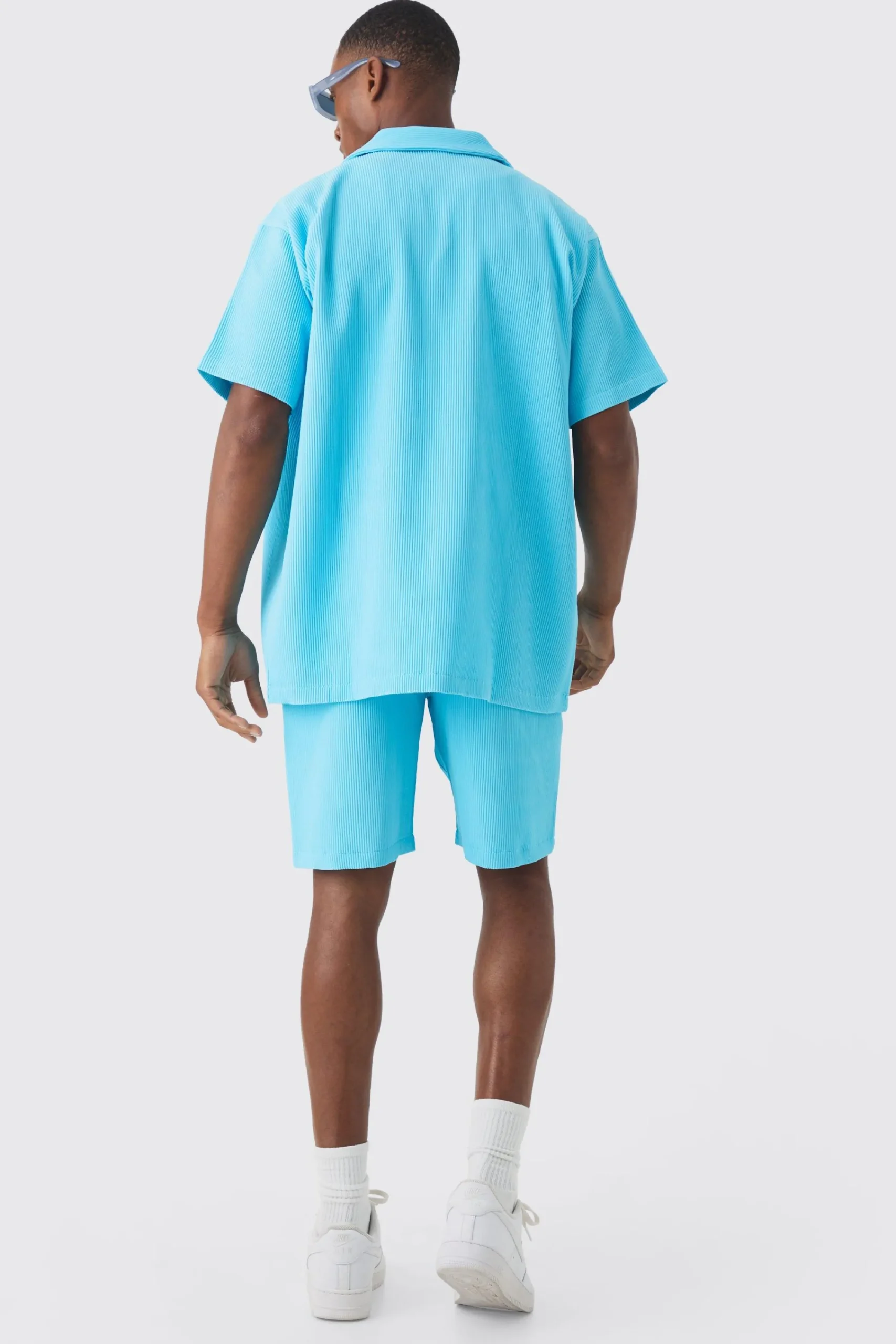 boohooMAN Oversized Short Sleeve Pleated Shirt And Short Set | UK| Sets & Co-Ords