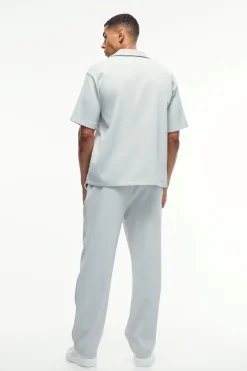 boohooMAN Oversized Short Sleeve Pleated Shirt & Straight Trouser | UK| Sets & Co-Ords