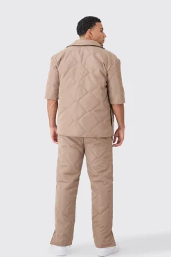 boohooMAN Oversized Short Sleeve Quilted Set | UK| Sets & Co-Ords
