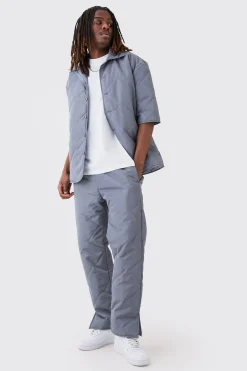 boohooMAN Oversized Short Sleeve Quilted Set | UK| Sets & Co-Ords