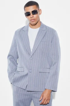 boohooMAN Oversized Single Breasted Stripe Suit Jacket | UK| Suits & Tailoring