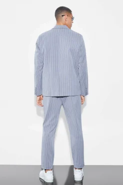 boohooMAN Oversized Single Breasted Stripe Suit Jacket | UK| Suits & Tailoring