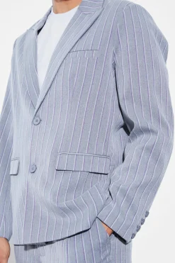 boohooMAN Oversized Single Breasted Stripe Suit Jacket | UK| Suits & Tailoring