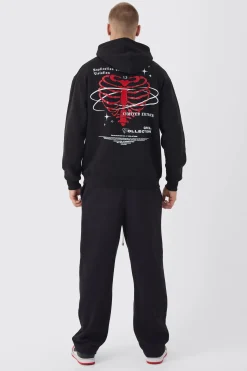 boohooMAN Oversized Skeleton Heart Back Print Hoodie | UK| Hoodies & Sweatshirts