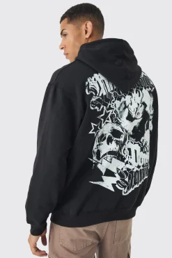 boohooMAN Oversized Skull Back Print Hoodie | UK| Hoodies & Sweatshirts