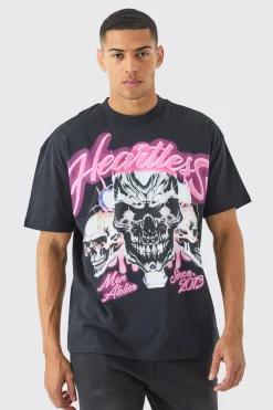 Oversized Skull Heartless Graphic Heavyweight T-shirt | UK^boohooMAN Hot