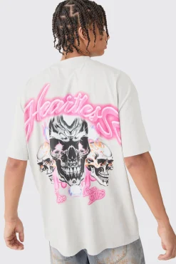Oversized Skull Heartless Graphic Heavyweight T-shirt | UK^boohooMAN Discount