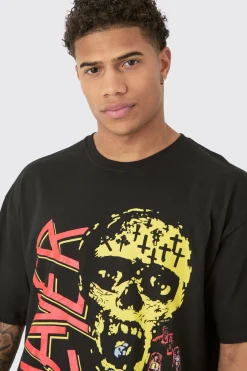 Oversized Slayer Band License T-shirt | UK^boohooMAN Clearance