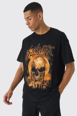 Oversized Slayer Band License Print T-Shirt | UK^boohooMAN Hot
