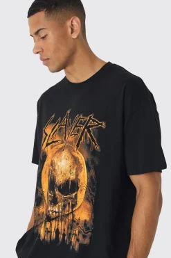 Oversized Slayer Band License Print T-Shirt | UK^boohooMAN Hot