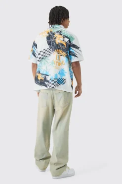 Oversized Slub Moto Shirt | UK^boohooMAN Clearance