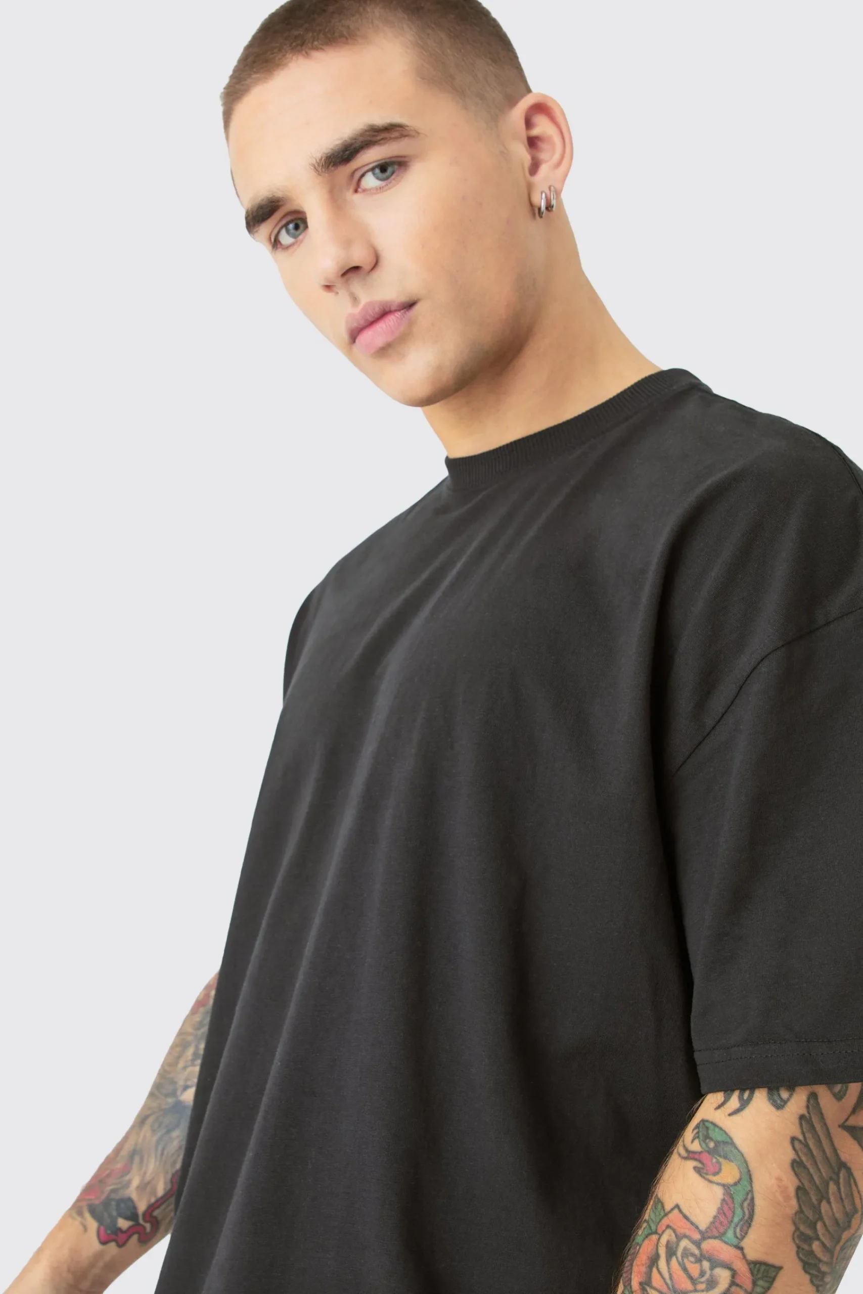 Oversized Snake Renaissance Back Print T-shirt | UK^boohooMAN Hot