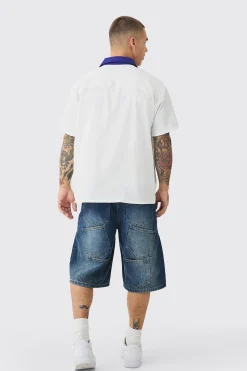 boohooMAN Oversized Soft Twill Contrast Pocket Bowling Shirt | UK| Shirts