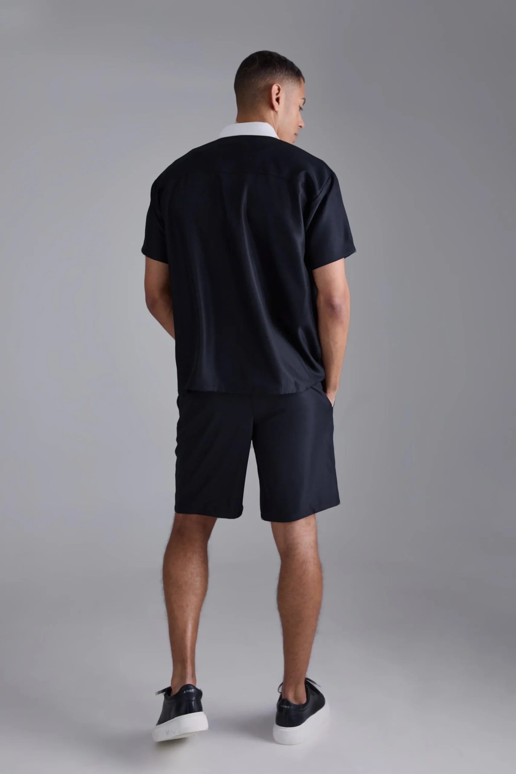 boohooMAN Oversized Soft Twill Contrast Pocket Shirt & Short Set | UK| Sets & Co-Ords