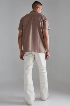 boohooMAN Oversized Soft Twill Printed Hem Shirt | UK| Shirts