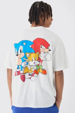 Oversized Sonic And Friends License Print T-Shirt | UK^boohooMAN New