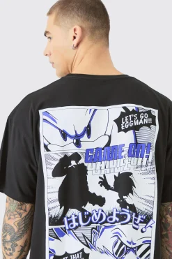 Oversized Sonic The Hedgehog Anime License T-shirt | UK^boohooMAN Best