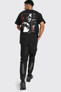 Oversized Space Back Print T-shirt | UK^boohooMAN Online