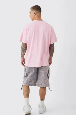 Oversized Space Puff Print Wash T-shirt | UK^boohooMAN Best