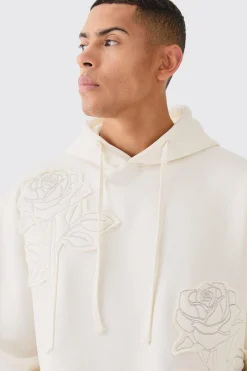 boohooMAN Oversized Spray Wash Rose Embroidery Tracksuit | UK| Tracksuits