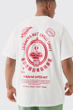Oversized Sriracha Sauce License T-shirt | UK^boohooMAN Clearance