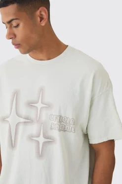 Oversized Star Print T-shirt | UK^boohooMAN Sale
