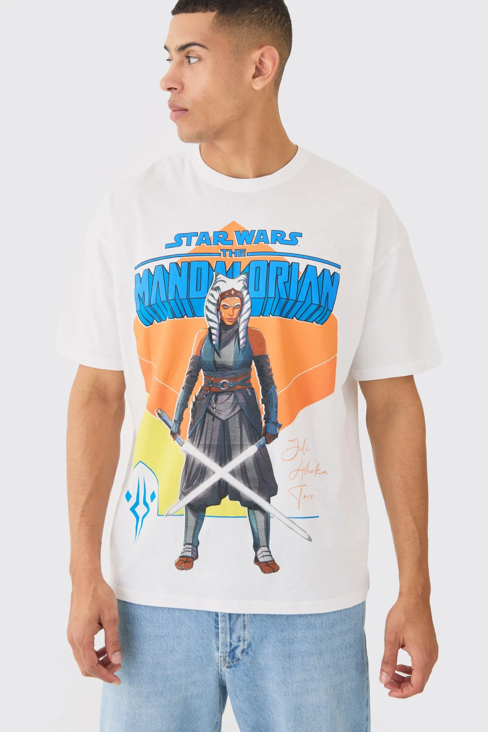 Oversized Star Wars Asoka Mandalorian License T-shirt | UK^boohooMAN Online