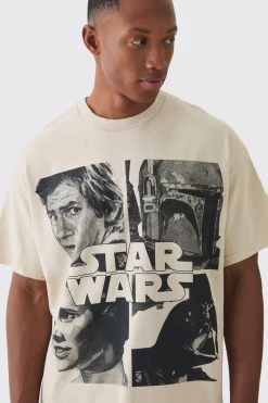 Oversized Star Wars Wash License T-shirt | UK^boohooMAN Online