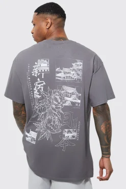 Oversized Stencil Back Graphic T-shirt | UK^boohooMAN Best