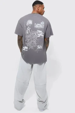Oversized Stencil Back Graphic T-shirt | UK^boohooMAN Best