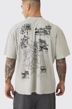 Oversized Stencil Back Graphic T-shirt | UK^boohooMAN Clearance