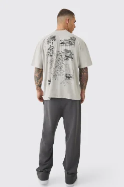 Oversized Stencil Back Graphic T-shirt | UK^boohooMAN Clearance