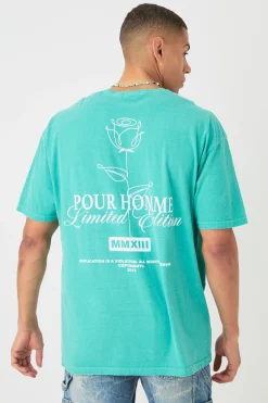 Oversized Stencil Floral Wash Back Print T-shirt | UK^boohooMAN Best