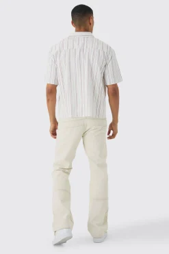 boohooMAN Oversized Stripe Front Graphic Boxy Shirt | UK| Shirts