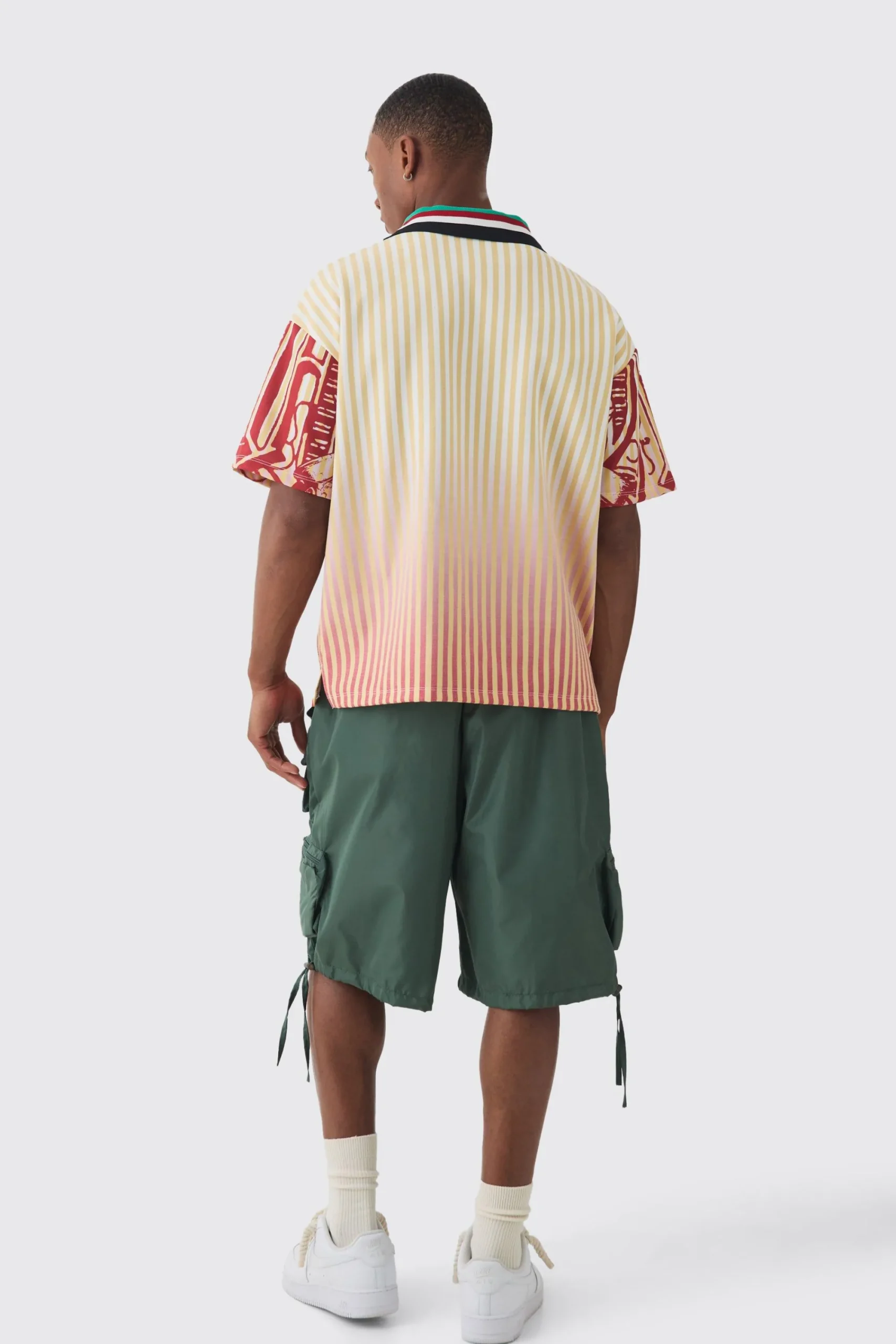 Oversized Striped Applique Football T-shirt | UK^boohooMAN Sale