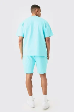 boohooMAN Oversized Super Heavyweight Jersey T-shirt & Shorts Set | UK| Sets & Co-Ords|Tracksuits