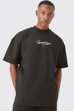 Oversized Super Heavyweight Jersey Back Graphic T-shirt | UK^boohooMAN Sale