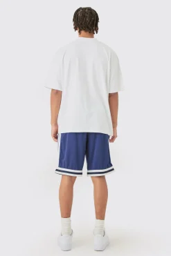 boohooMAN Oversized Superman License T-shirt And Mesh Short Set | UK| Tracksuits