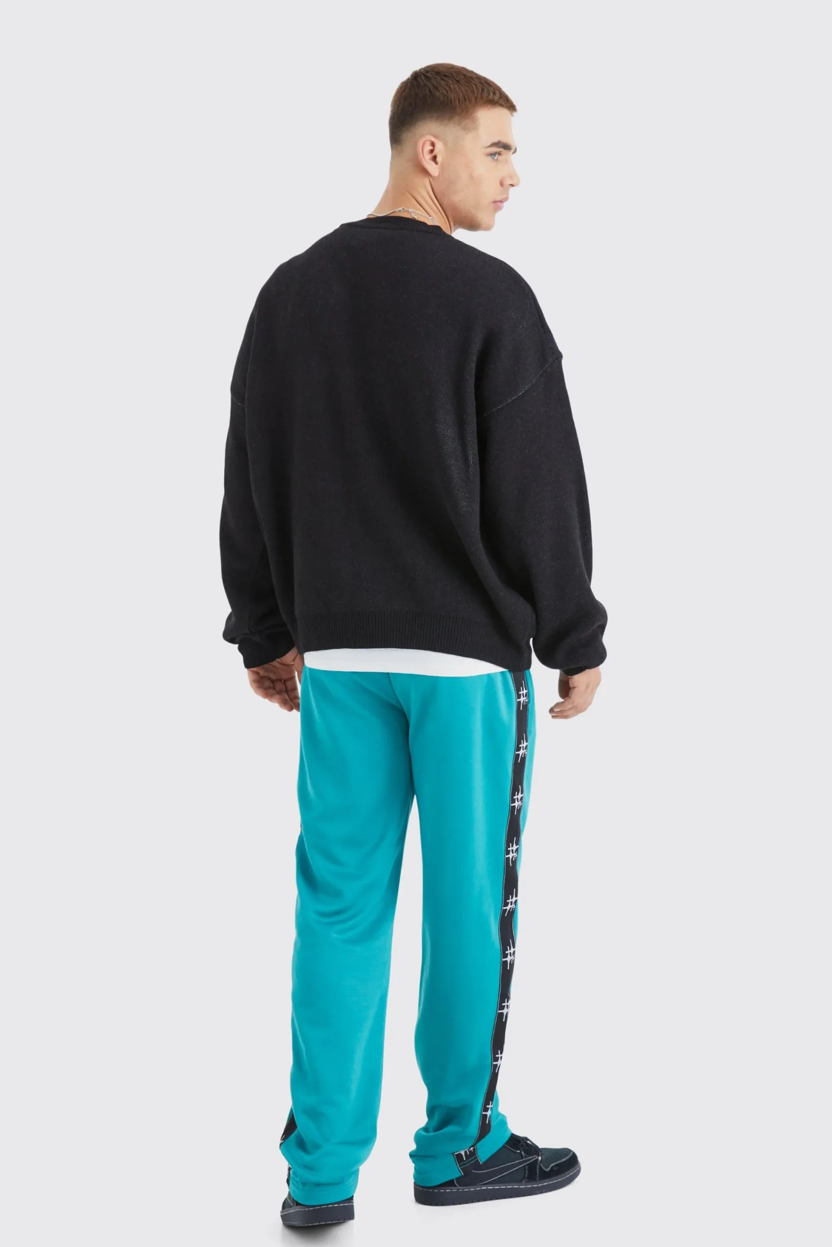 boohooMAN Oversized Tape Side Tricot Jogger | UK| Joggers