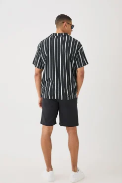 Oversized Texture Revere Polo | UK^boohooMAN