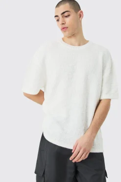 Oversized Textured Knit T-shirt In | UK^boohooMAN Discount