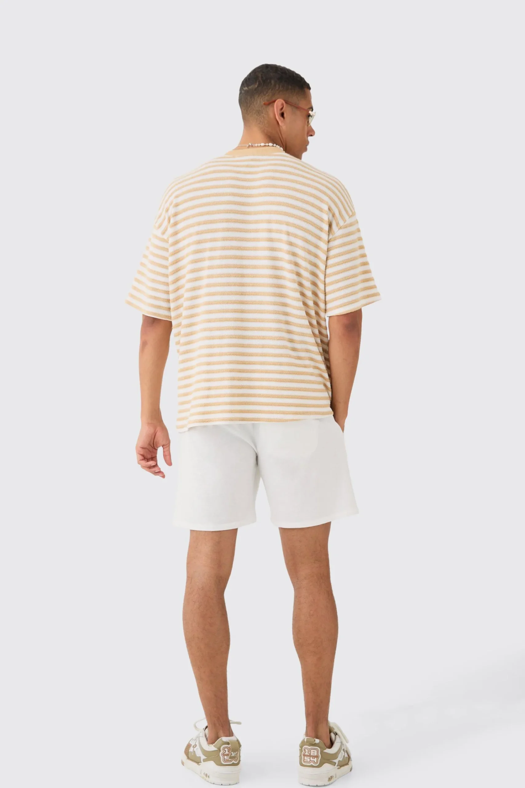 Oversized Textured Stripe T-shirt | UK^boohooMAN Discount