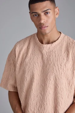 Oversized Textured T-shirt | UK^boohooMAN New