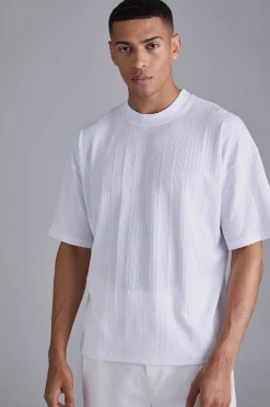 Oversized Textured T-shirt | UK^boohooMAN New