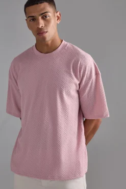 Oversized Textured T-shirt | UK^boohooMAN Outlet
